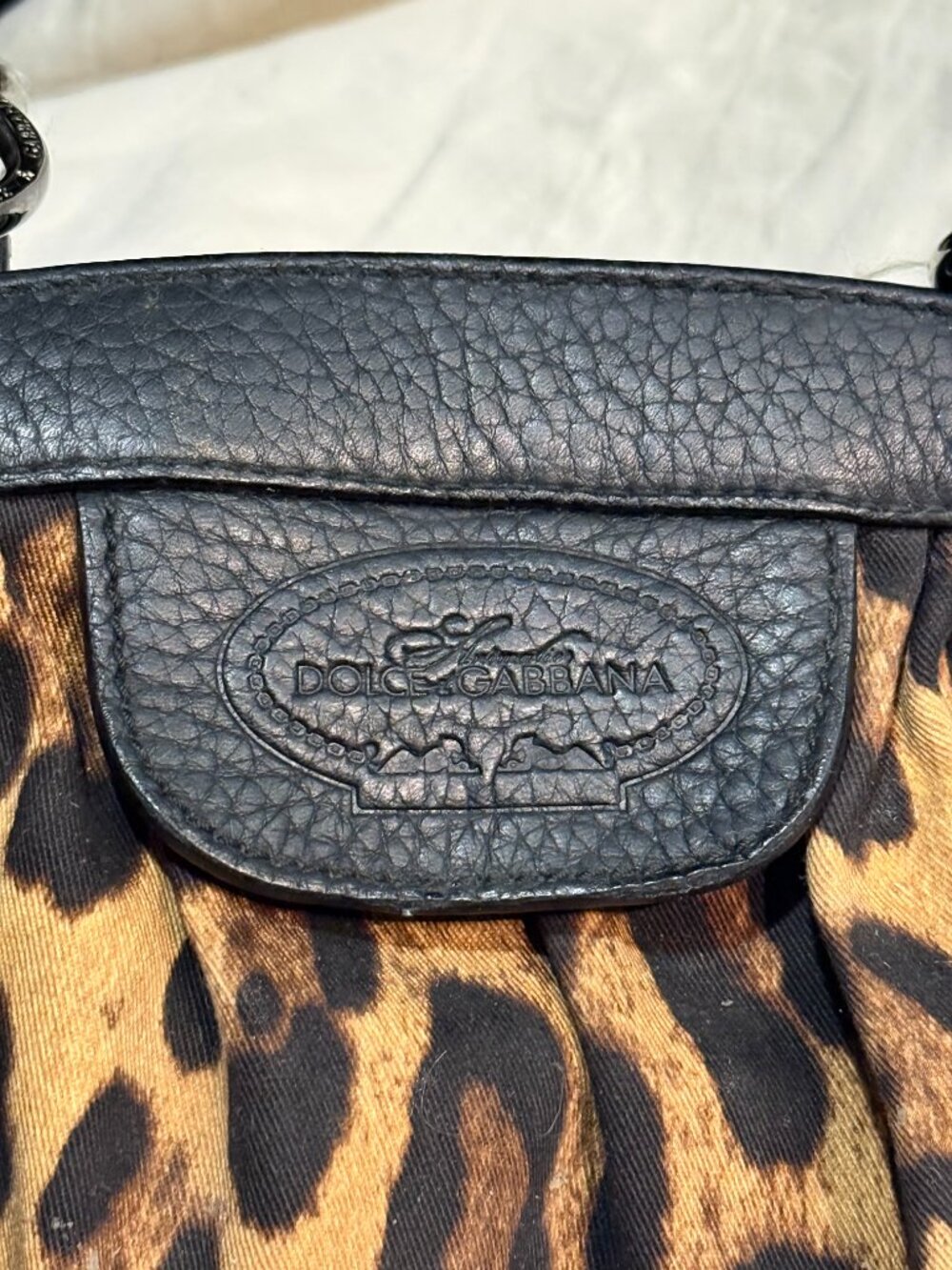 Dolce Gabbana Animalier Leopard Satchel Black Calfskin Trim - Picture 3 of 10